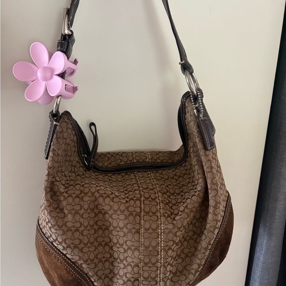 Coach hobo signature Tan and Brown Hobo Bag